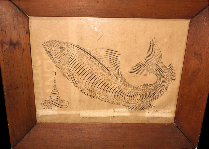 Spencerian Drawing of a Fish